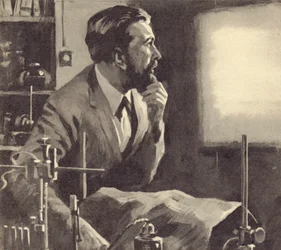 Wilhelm Röntgen werkt aan röntgenstralen